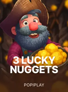 3 Lucky Nuggets Spielautomat mit Goldthema und Bonus-Features